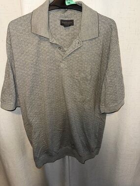 Van Heusen Men's Light Gray Short Sleeve Polo